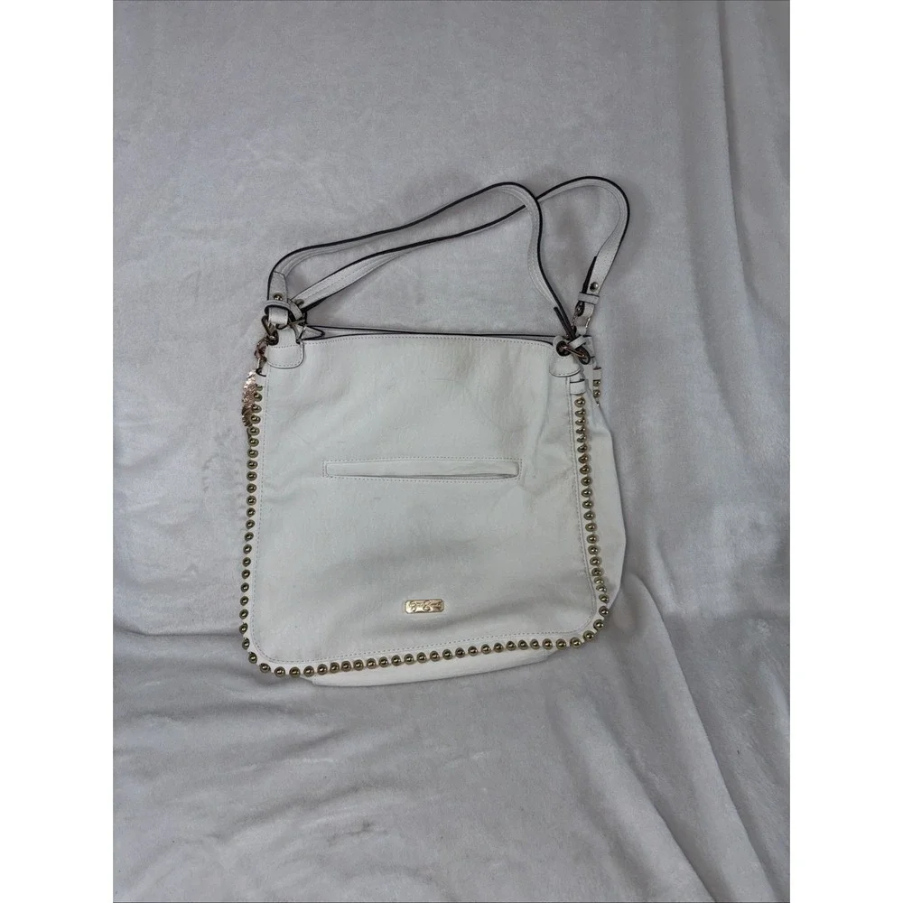 Jessica Simpson Camile White Studded Tote Handbag Purse Shoulder Bag Large Hobo